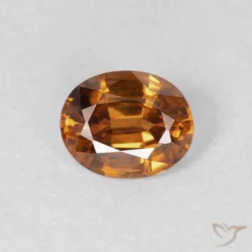 0.90ct Natural Laranja Médio Zircão, oval, VVS-VS