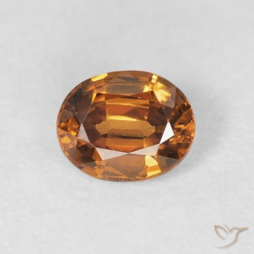 1.02ct Natural laranja marrom Zircão, oval, VS