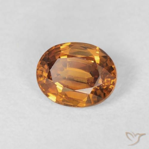 Zircão laranja marrom Natural 1.02ct, oval, VS