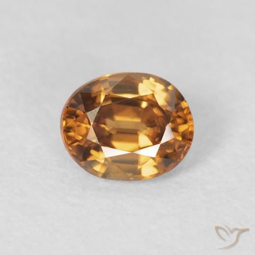 0.97ct Natural laranja marrom Zircão, oval, VVS-VS