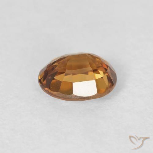 Zircão laranja marrom Natural 0.97ct, oval, VVS-VS