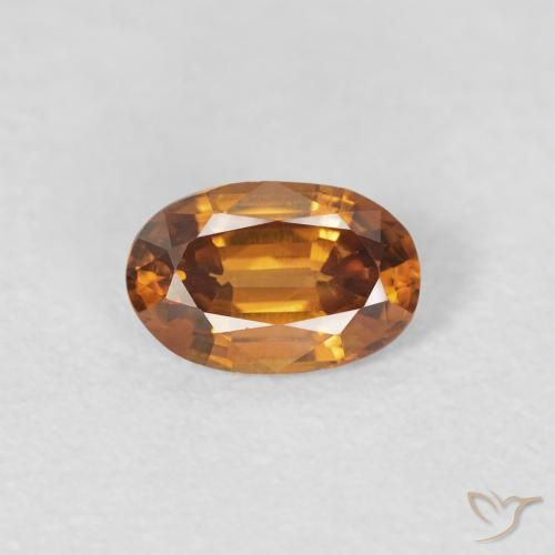 0.66ct Natural Laranja Médio Zircão, oval, VVS-VS