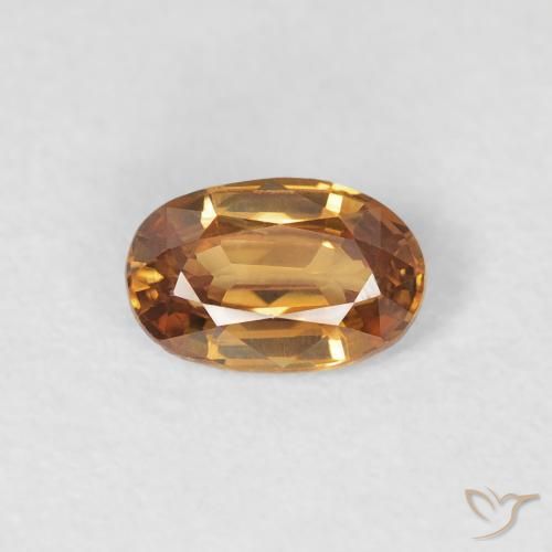 0.70ct Natural Laranja Médio Zircão, oval, VVS-VS