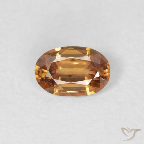 0.60ct Natural Laranja Médio Zircão, oval, VVS-VS