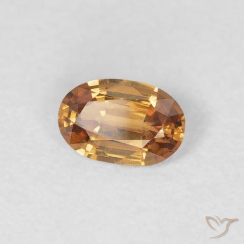 Zircão Laranja Médio Natural 0.60ct, oval, VVS-VS