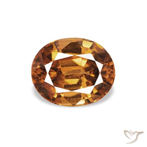 1.04ct Medium Dark-Orange Zircão, oval, VVS-VS