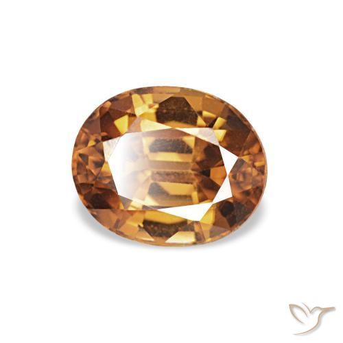 Zircão Medium Dark-Orange Natural 1.04ct, oval, VVS-VS