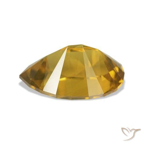 Zircão ouro médio Natural 3.49ct, Formato de pêra, VVS-VS