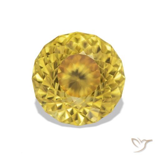Zircão Amarelo claro mel Natural 2.93ct, Redondo, VVS