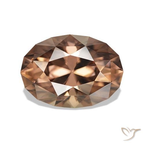 Zircão Castanho médio Natural 4.93ct, oval, VVS-VS