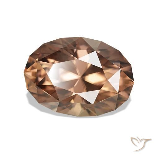 Zircão Castanho médio Natural 4.93ct, oval, VVS-VS