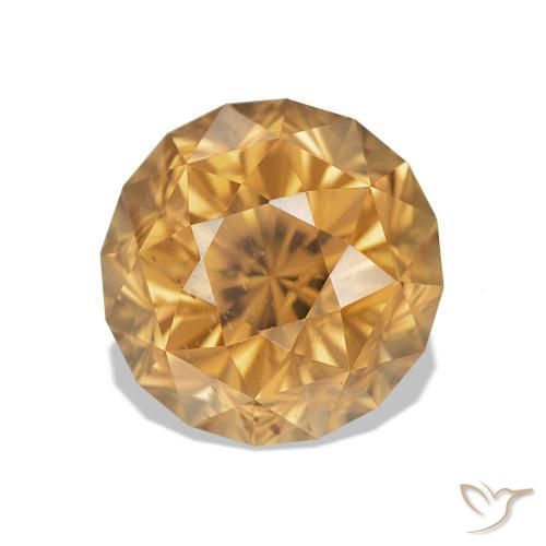 Zircão Pêssego Dourado Natural 4.18ct, Redondo, VS
