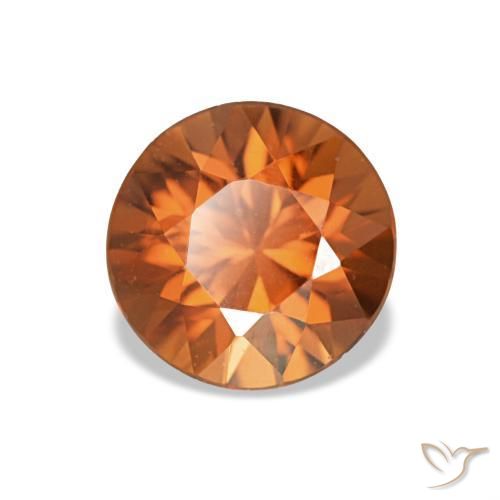 Zircão laranja natural 1,43ct, corte redondo, VVS-VS