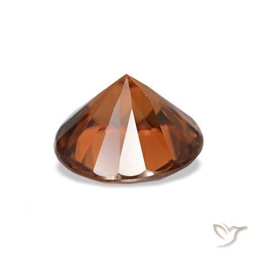 Zircão laranja natural 1,43ct, corte redondo, VVS-VS