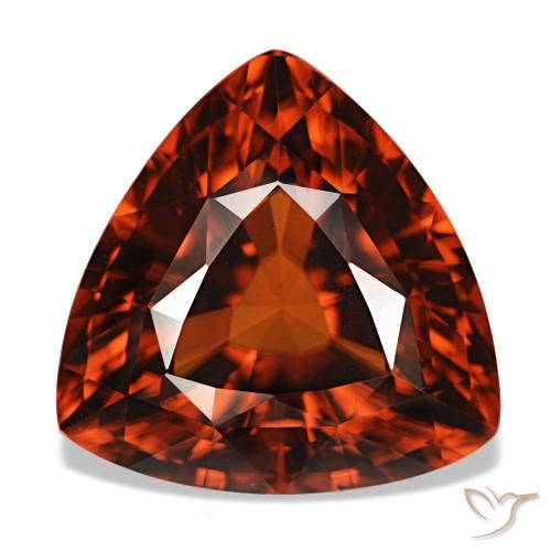 Zircão vermelho natural 11,34ct, trillion, VVS