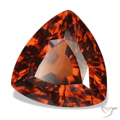 Zircão vermelho natural 11,34ct, trillion, VVS
