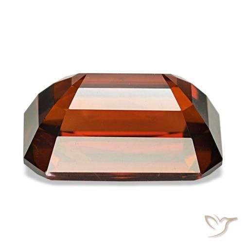 Zircão laranja natural 7,63ct, corte esmeralda, VVS-VS