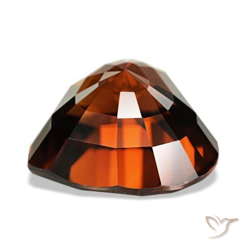 Zircão vermelho natural 7,42ct, formato de coração, VVS
