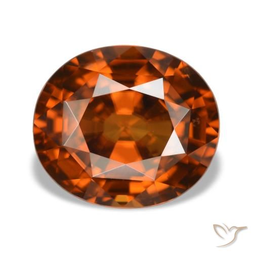 5.09ct laranja zircão, oval, VVS-VS