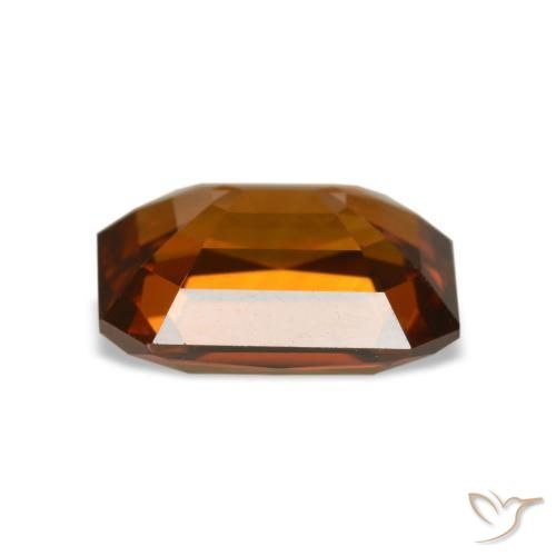 Zircão laranja natural 4,76ct, corte esmeralda, VVS-VS