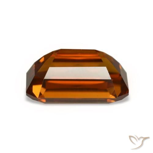 Zircão laranja natural 5,29ct, corte esmeralda, VVS