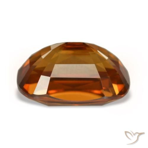 Zircão laranja natural 5,19ct, almofada cortada, VVS