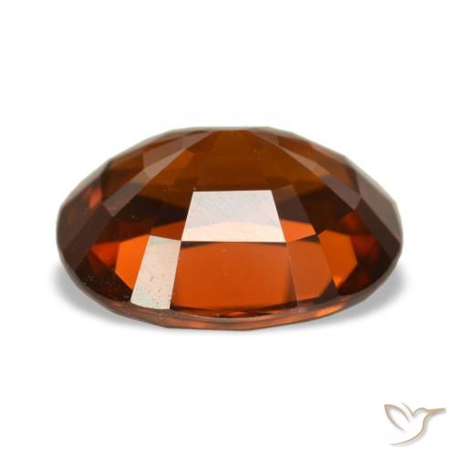 Zircão laranja natural 5,14ct, corte oval, VVS
