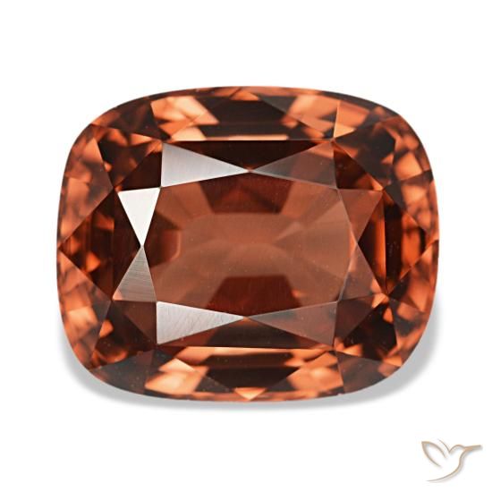 6.13ct vermelho zircão, almofada, VVS