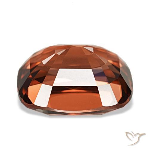 Zircão vermelho natural 6,13ct, almofada cortada, VVS