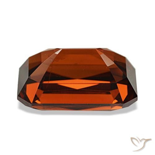 Zircão vermelho natural 7,02ct, corte esmeralda, VVS-VS
