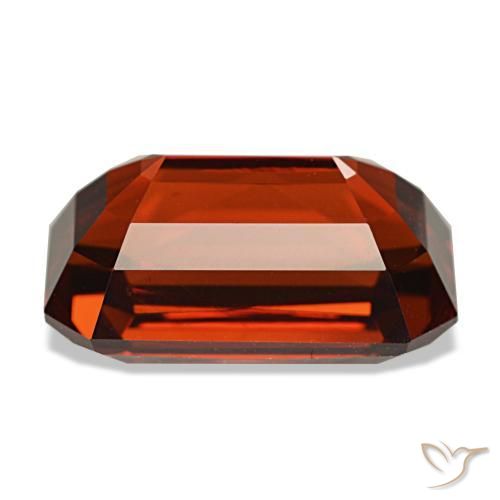 Zircão vermelho natural 8,30ct, corte esmeralda, VVS