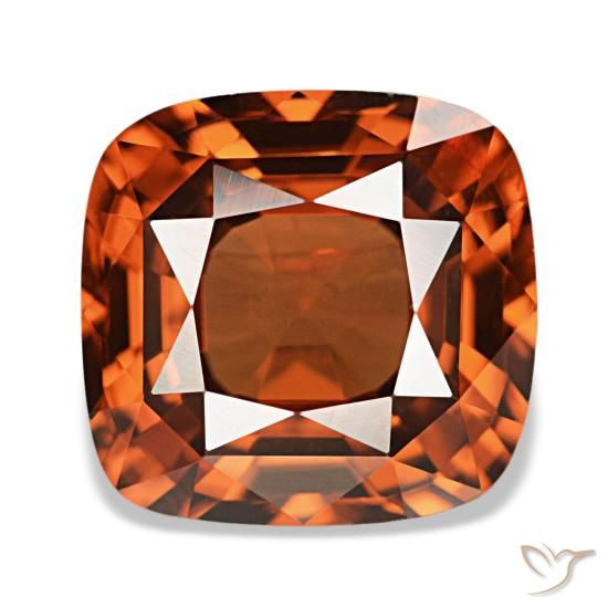 5.36ct vermelho zircão, almofada, VVS