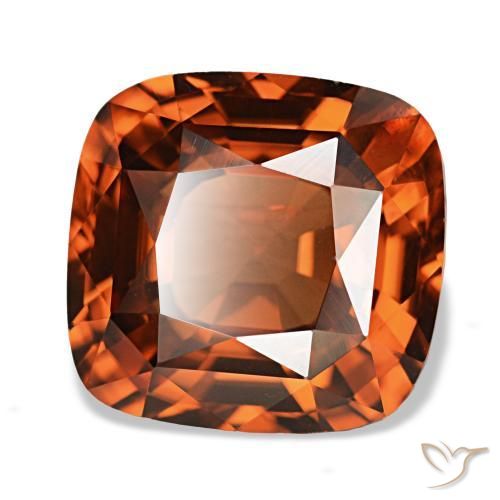 Zircão vermelho natural 5,36ct, almofada cortada, VVS