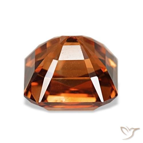 Zircão vermelho natural 3,67ct, corte esmeralda, VVS-VS