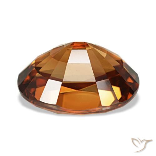 Zircão laranja natural 5,12ct, corte oval, VVS