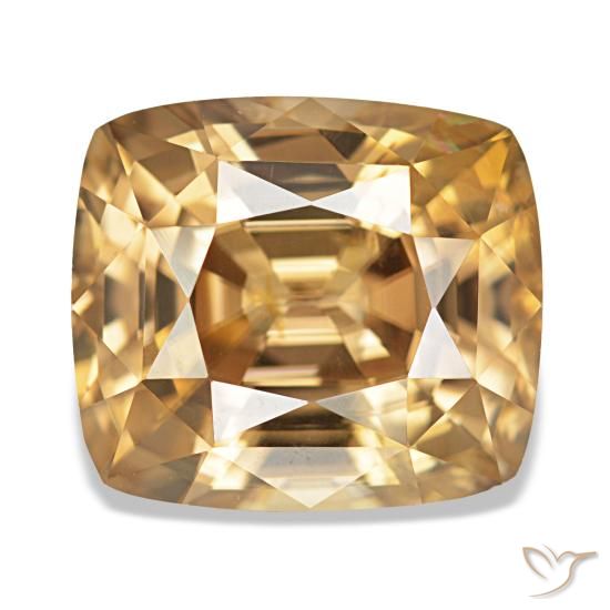 7.41ct dourado zircão, almofada, VVS-VS