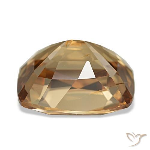 Zircão dourado natural 7,41ct, almofada cortada, VVS-VS
